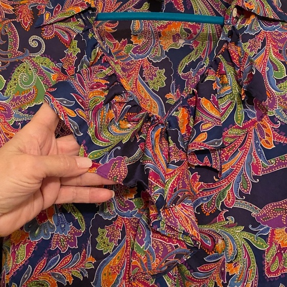 RALPH LAUREN 1X 100% SILK BLOUSE (B-14) - Picture 8 of 9